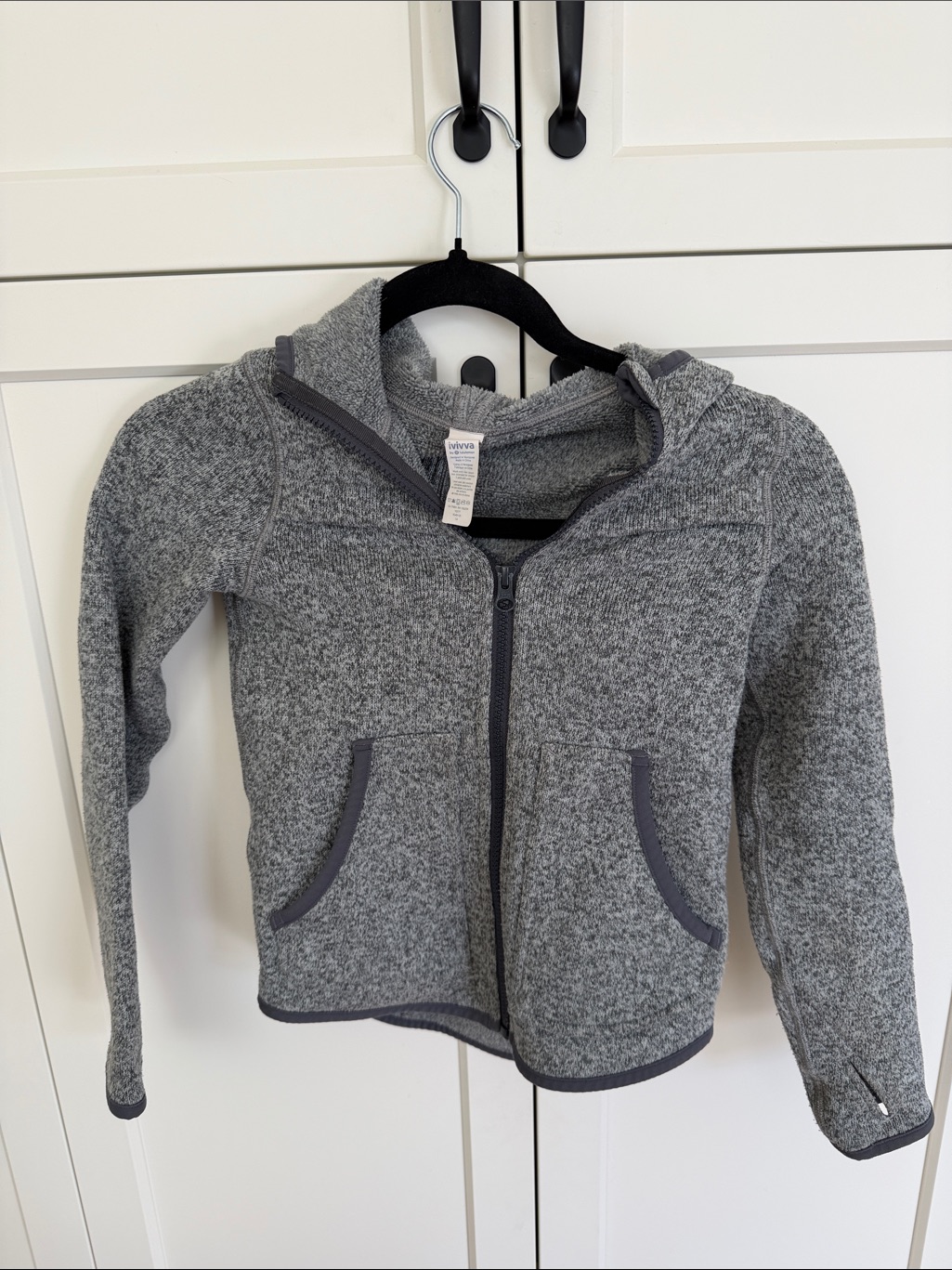 Ivivva Girls' Heather Gray Hooded Zip Sweatshirt